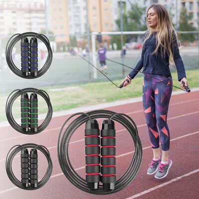 Wire Men Women Kids Exercise Workout Jump Rope Jumping Cable