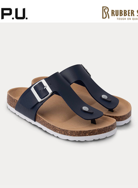 CPU 男款夹趾拖鞋沙滩夏季勃肯鞋舒适外穿人字拖一脚蹬方头单鞋RO