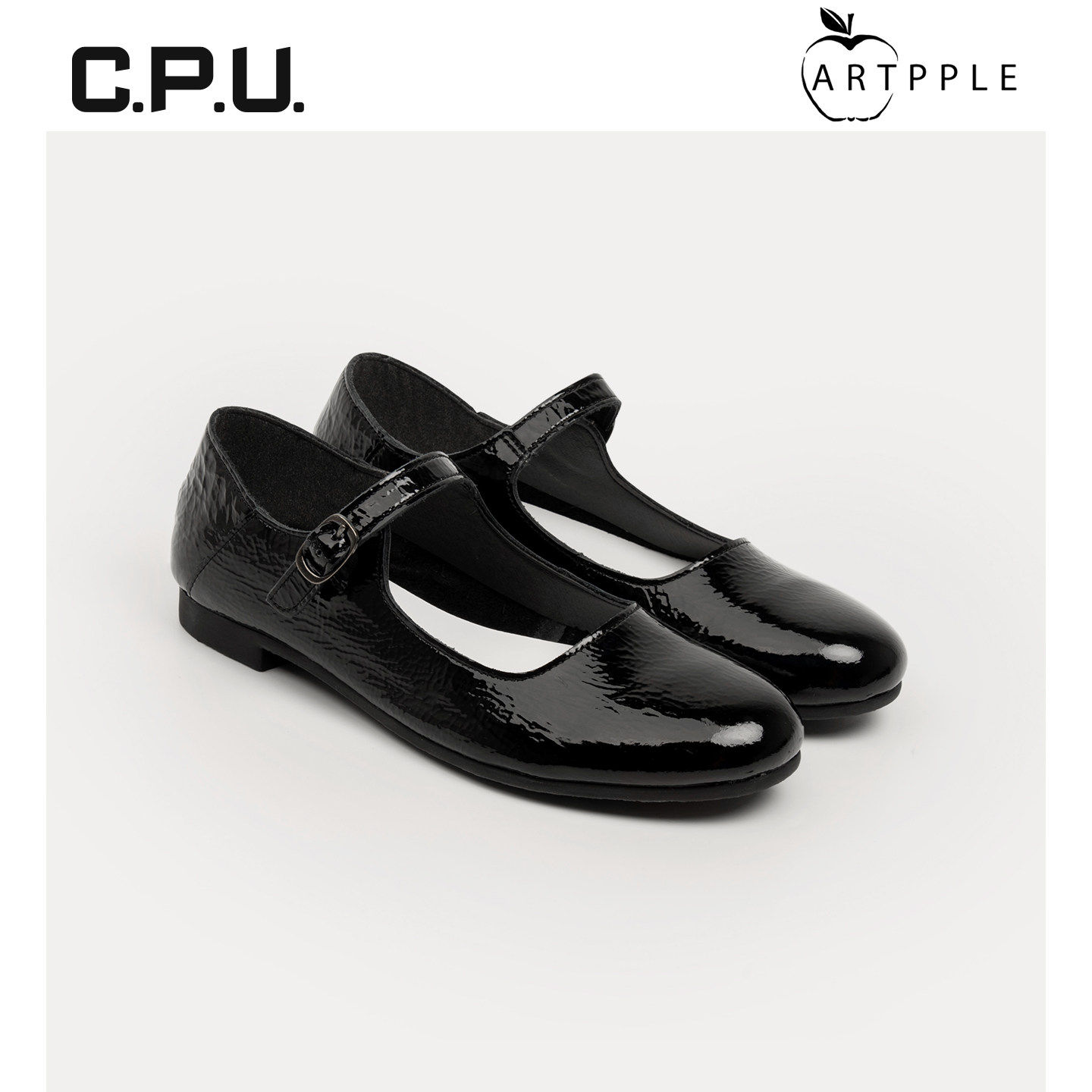 CPU夏季圆头黑色牛皮日风玛丽珍鞋通勤扣带平底单鞋漆皮鞋女AL,女鞋,玛丽珍鞋,淘宝优惠券,粉丝福利购,淘宝优惠卷