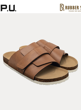 Rubber Soul 男女同款魔术贴软木拖鞋勃肯鞋单鞋凉鞋一脚蹬夏款RO