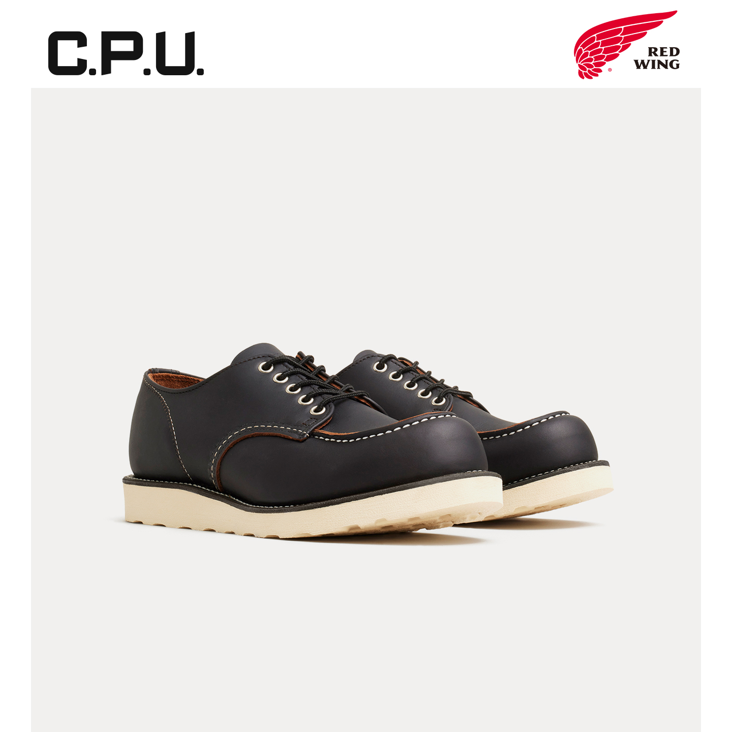 红翼牛津方头低筒休闲皮鞋