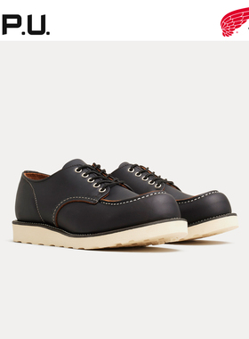 红翼8090 RedWing牛津方头低筒休闲轻奢皮鞋平底牛皮工装靴男鞋RW