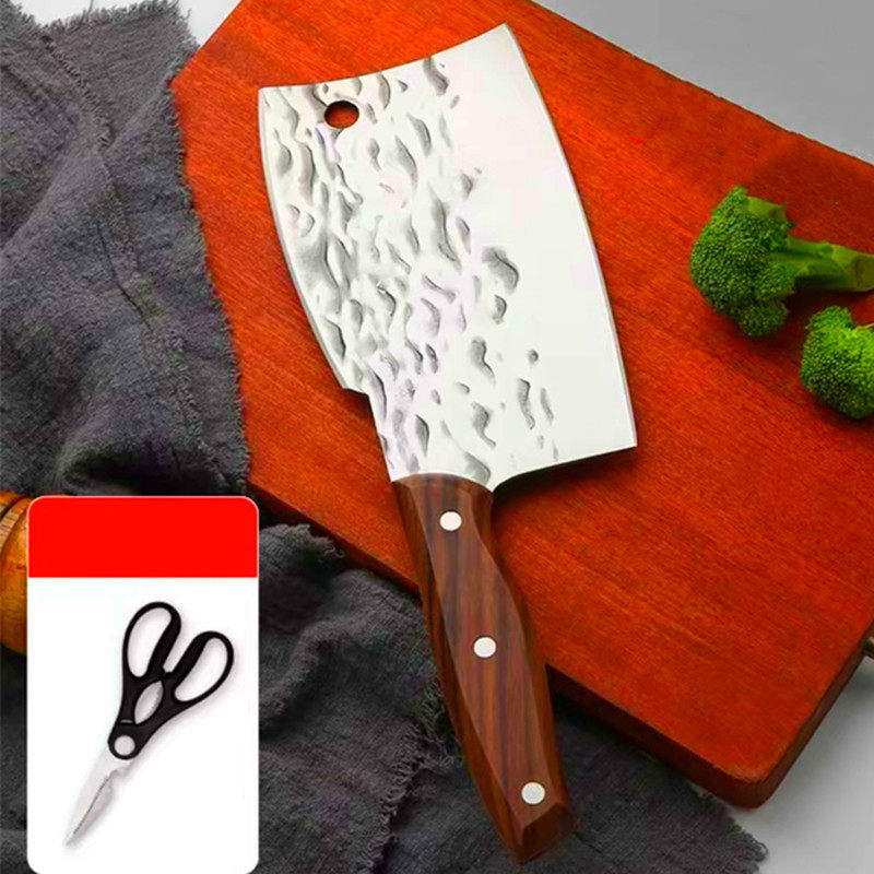 小杨哥网红同款妈呀刀)兴刃锤纹斩切刀不锈钢锻打家用菜刀砍骨刀