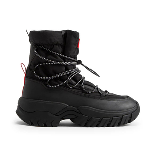 HUNTER女款秋冬Wanderer户外系带马丁鞋加绒加厚保暖雪地靴