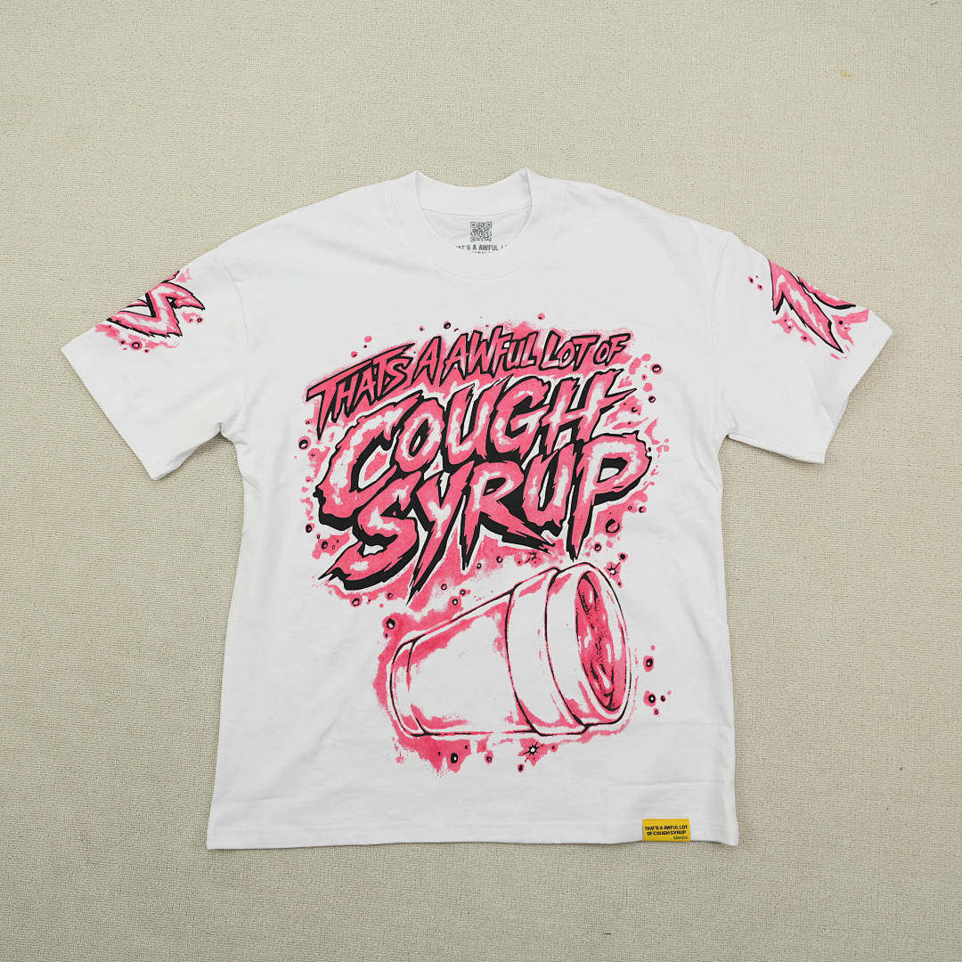 thumbnail for Red letter logo print fashion casual simple short sleeve T-shirt