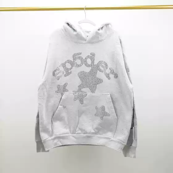 Long-Sleeved Sweatshirt with Hot-Drilled Letter and Star Logo