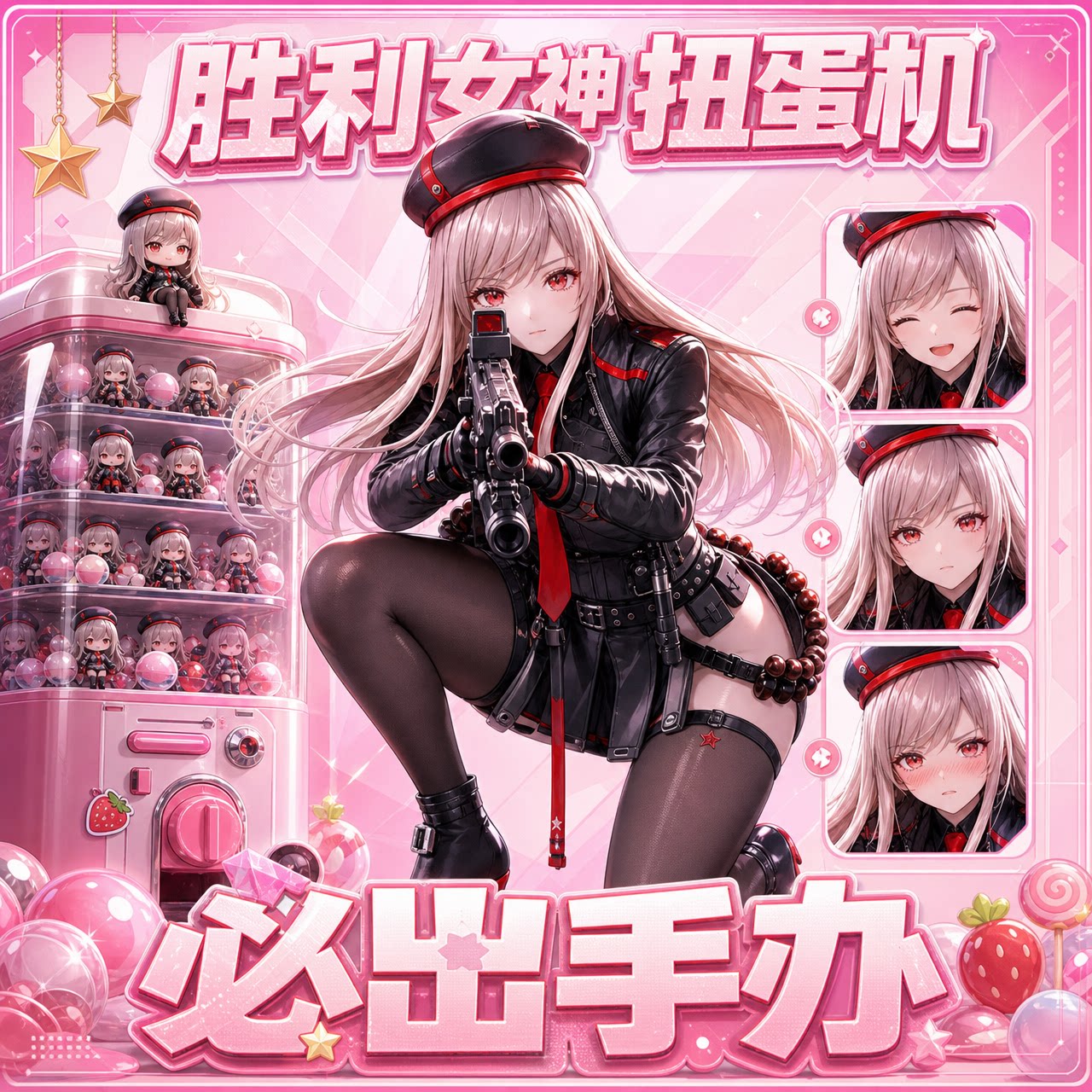 胜利女神手办扭蛋机碧蓝航线周边扭蛋机柴郡女手办一番赏模型摆件