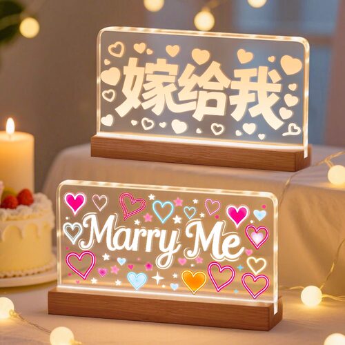 求婚表白marryme字母LED灯牌