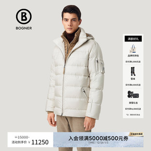 D立领连帽绗缝亮面羽绒服 SIM BOGNER博格纳秋冬B JACKET系列男士