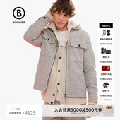 BOGNER博格纳 春夏男士 TYLER复古人字纹羊毛混纺翻领夹克休闲外套