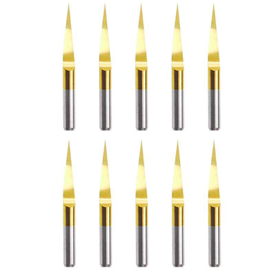 Amy 10PcsSet Titanium Coated Carbide PCB Engraving CNC跨境外