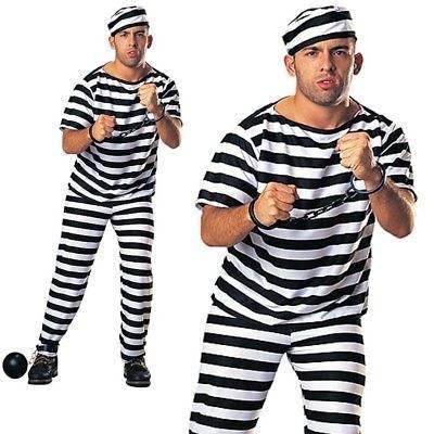 Adults Mens Prisoner Stag Party Fancy Dress Outfit Costume