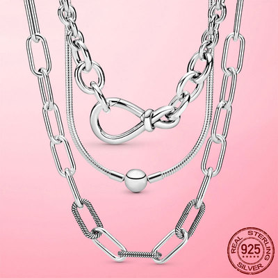 Sliver Color Basic Snake Chain Necklace Choker Infinity Infi