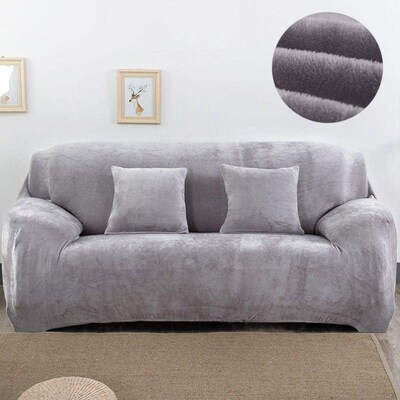 Plush fabirc Sofa cover 1/2/3/4 seater thick Slipcover couch