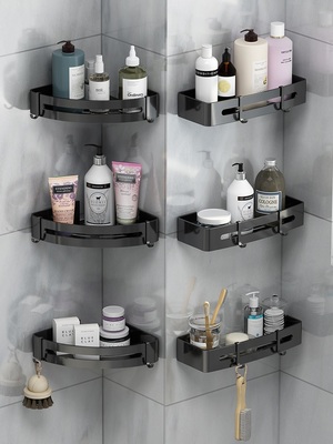 Bathroom shelf wall hanging toilet shower room storage rack