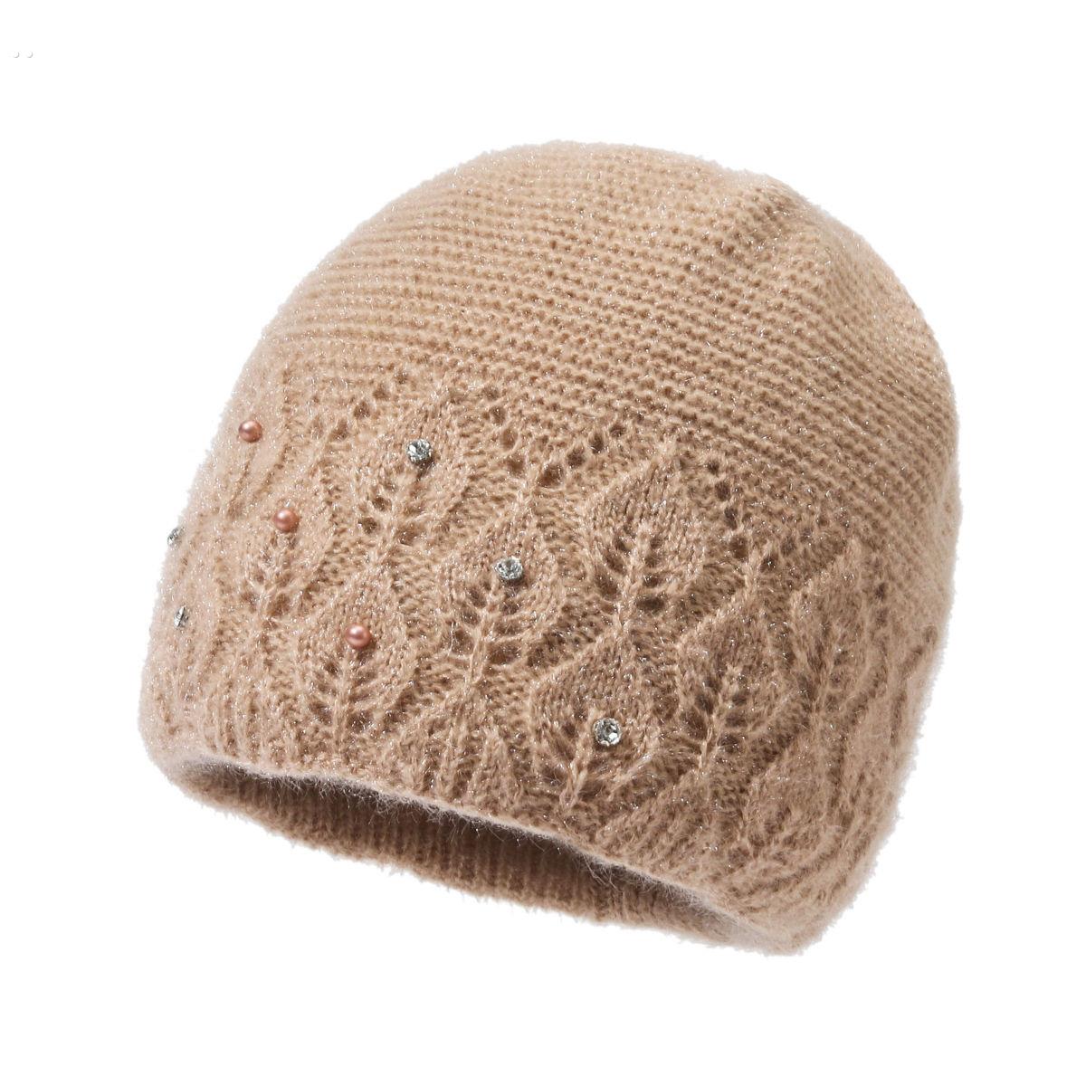 富贵妈妈帽老太太帽子冬季保暖套头帽时尚中老年毛线帽奶奶针织帽