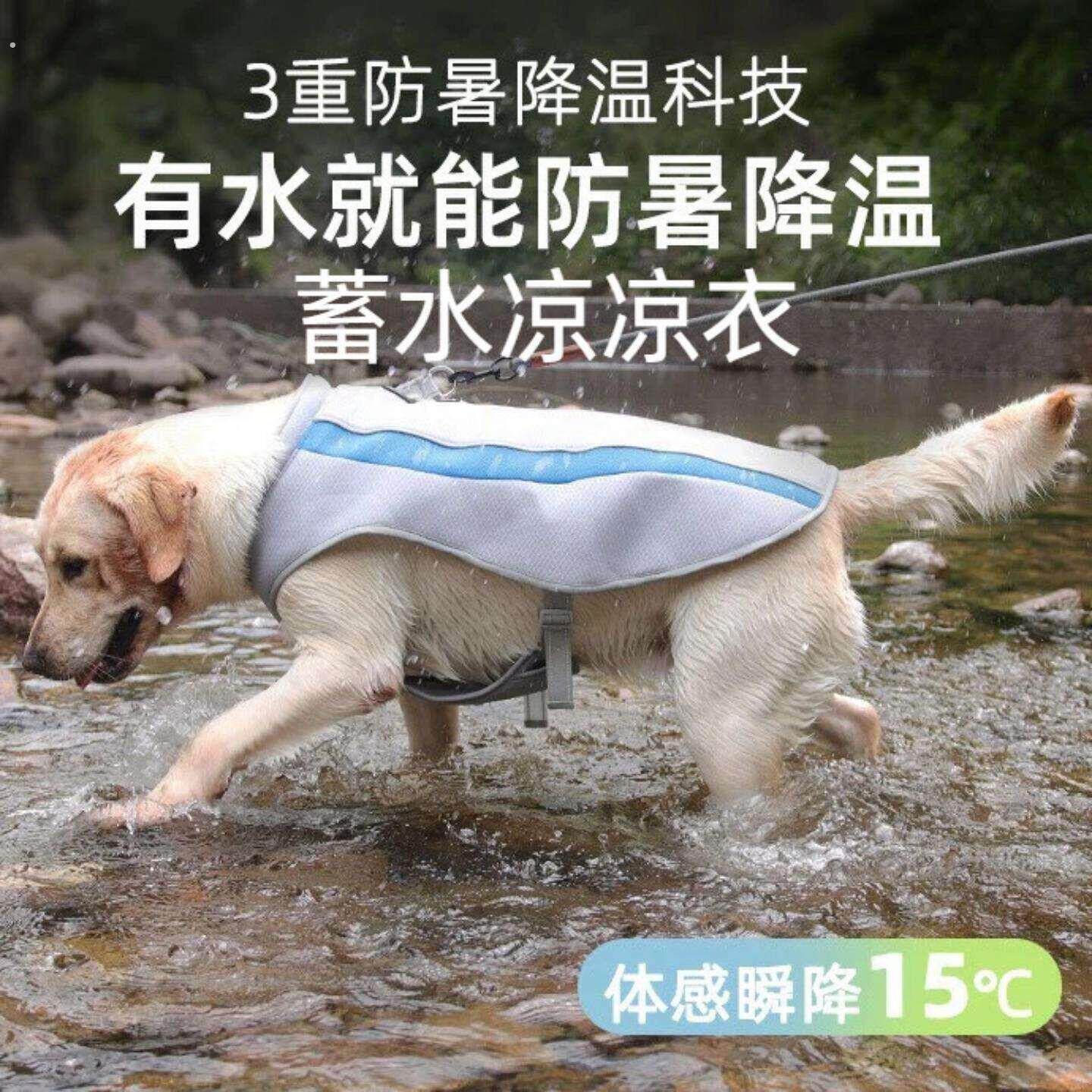 狗狗凉凉衣注水冰丝防暑清凉衣透气降温背心中大型犬夏季宠物衣服