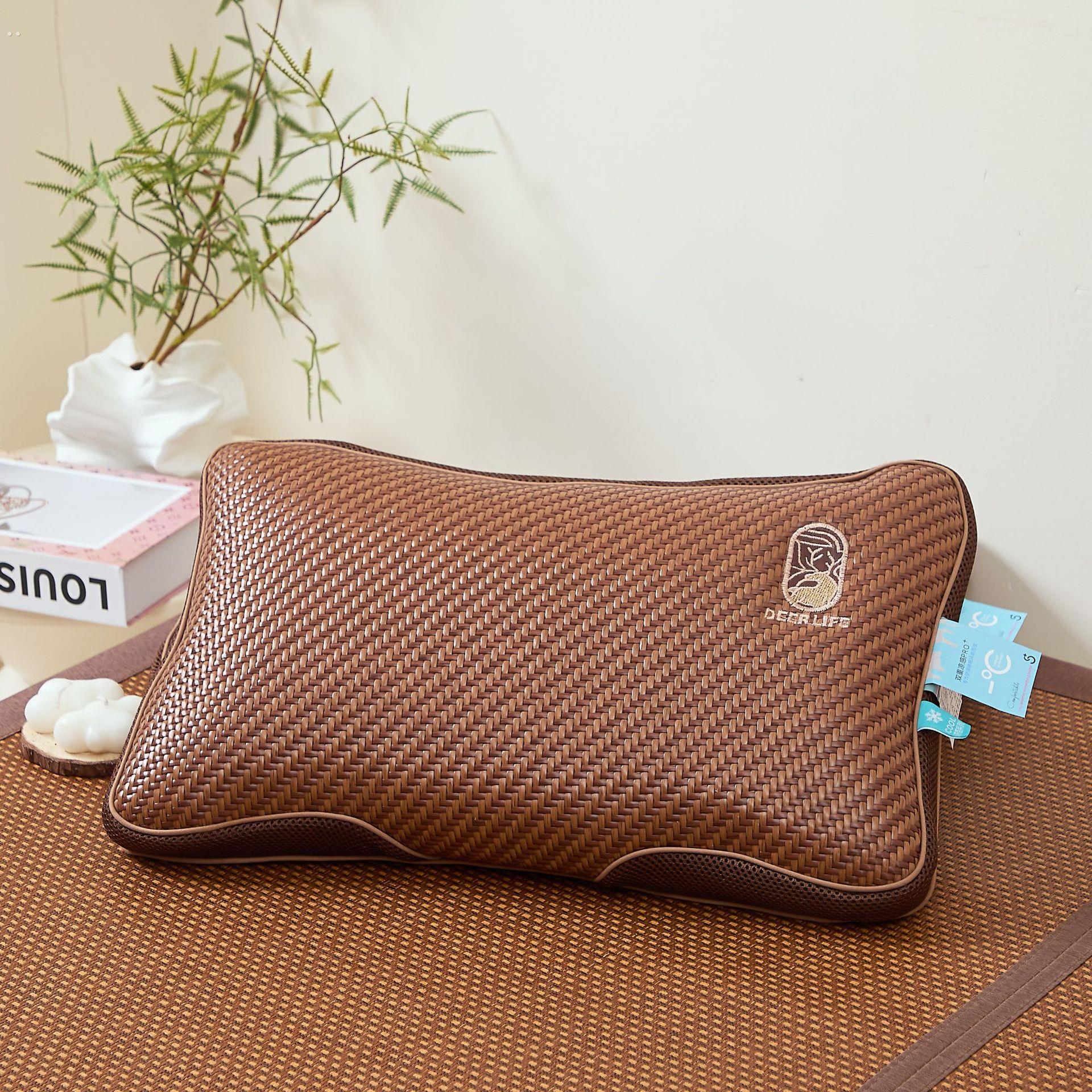 夏季凉席枕头护颈椎荞麦皮硬枕芯睡觉专用茶梗助睡眠凉枕头成人