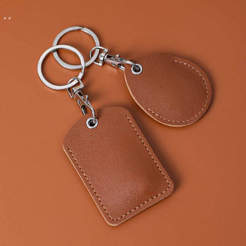 门禁卡套水滴形真皮小长方形门卡钥匙扣链一体小区电梯卡保护套