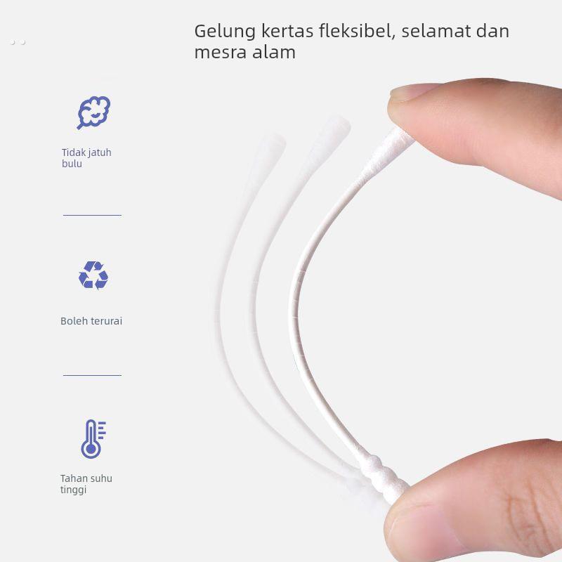 200支婴儿棉签掏耳朵宝宝专用挖耳勺儿童掏耳鼻屎双头清理小棉棒