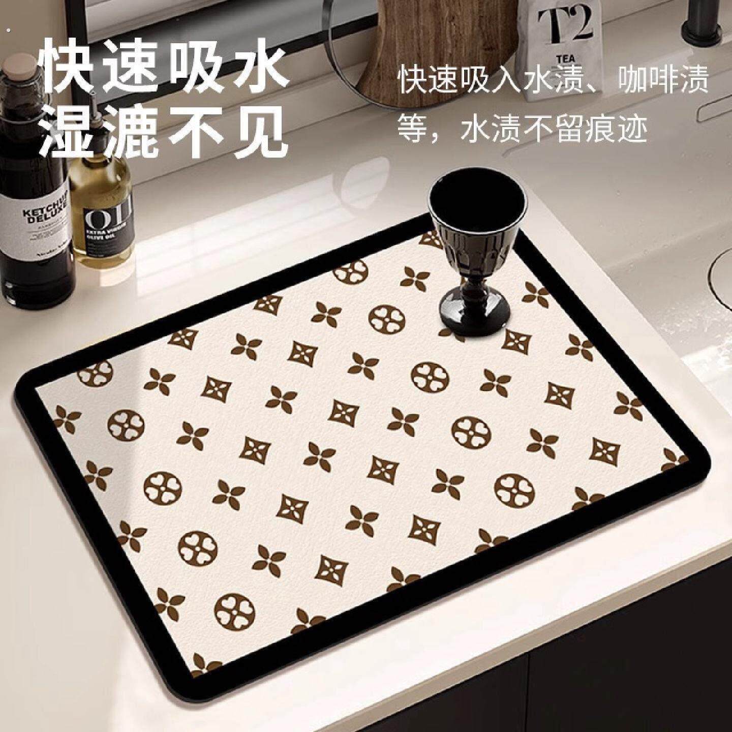台面沥水垫子厨房吧台杯子碗盘干燥垫茶台洗手台矽藻泥吸水凉垫隔