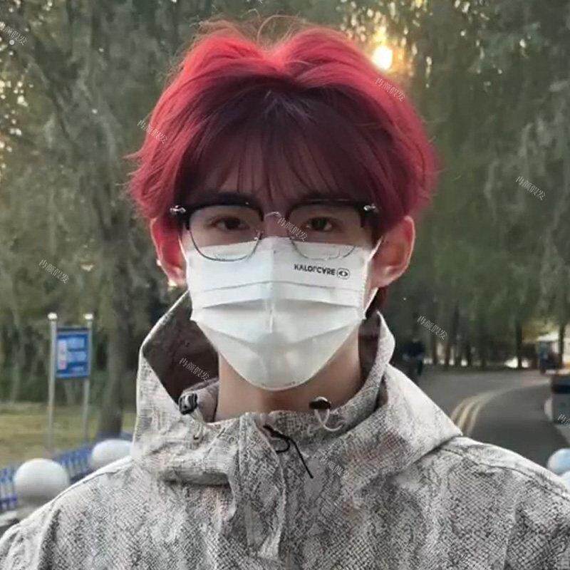 红色假发男韩版男生微分碎盖少年短发男款自然蓬松男士彷真全头套