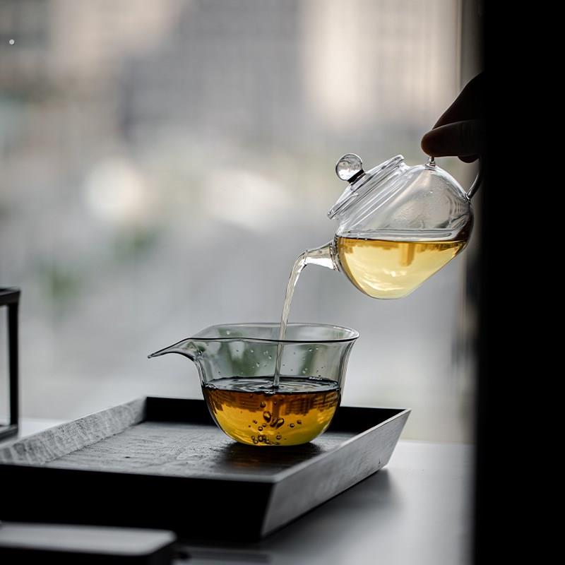 草木祠 耐热玻璃公道杯匀杯分茶器日式创意葫芦手工茶具透明茶海