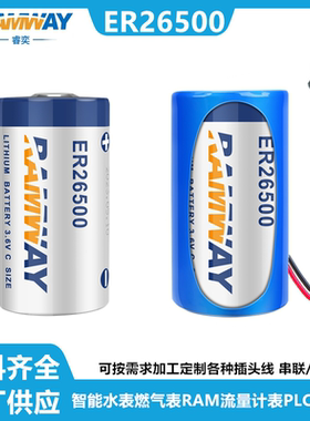 睿奕ER26500 2号C型3.6V智能水表电池燃气表RAM流量计表PLC锂电池