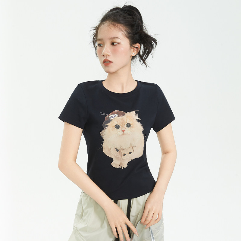 奈斯帕夏季元气减龄短袖T恤女图片
