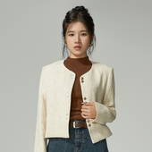 PARK 奈斯帕2024秋季 新款 NICE 韩版 纯色简约拼色百搭小香风外套女