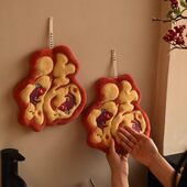 2026新年福字擦手巾卫生间挂式 厨房超强吸水加厚速干珊瑚绒擦手布