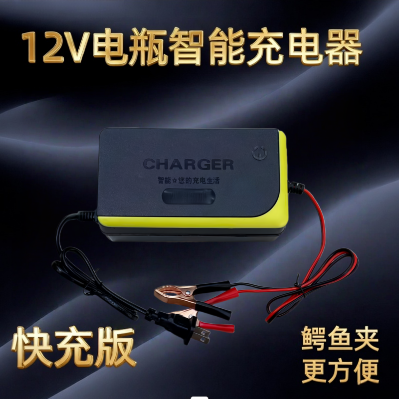 12V汽车摩托车小轿车铅酸通用电瓶智能快速充电蓄电池快充充电器