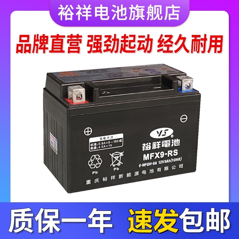 裕祥摩托车电瓶YTX9-BS黄龙600/300贝纳利GW250光阳25012V9A电池 电子元器件市场 其它元器件 原图主图