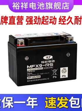 裕祥摩托车电瓶YTX9-BS黄龙600/300贝纳利GW250光阳25012V9A电池