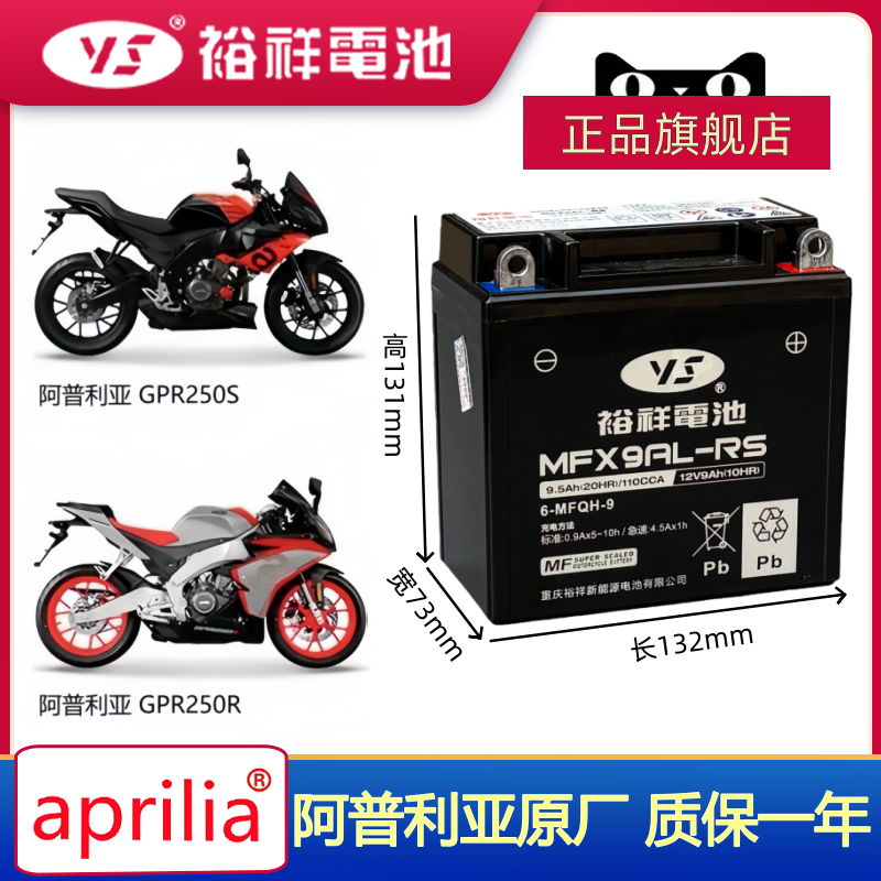 阿普利亚GPR250摩托车电瓶