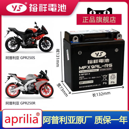 阿普利亚GPR250摩托车电瓶
