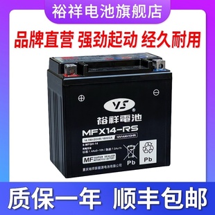 裕祥电池摩托车大排量电瓶YTX14 哈雷883蓄电瓶 BS12V14A宝马1200