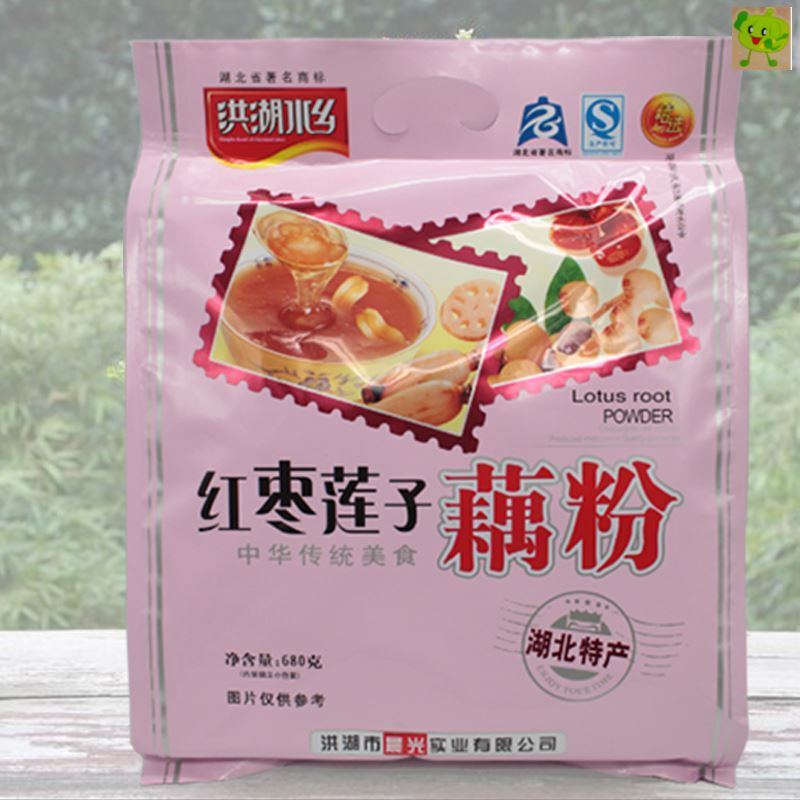 洪湖水乡红枣莲子藕粉680克*2袋装速溶含糖养胃代餐莲藕粉羹