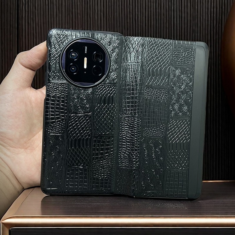 华为头层牛皮个性创意保护壳