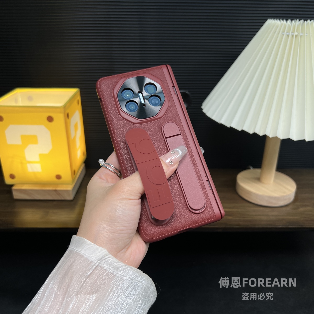 适用华为matex5手机壳真皮带支架