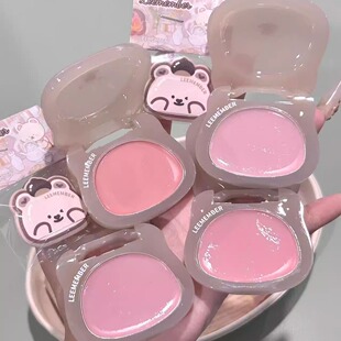 橄榄皮灰粉紫~LEEMEMBER荔萌碎花小熊系列水光腮红膏新色LG16LG18