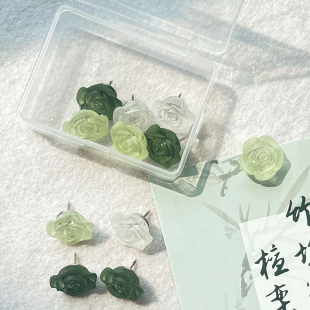 山茶花系列 图钉毛毡墙贴工字钉照片墙装饰毛毡板钉子小装饰毛毡板配件彩色图钉可爱地图标记钉卡通图钉无痕