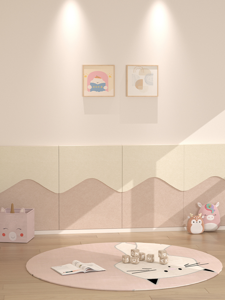 毛毡墙环绕不干胶墙装饰背景墙无打孔无损坏墙面防潮防撞软袋贴墙