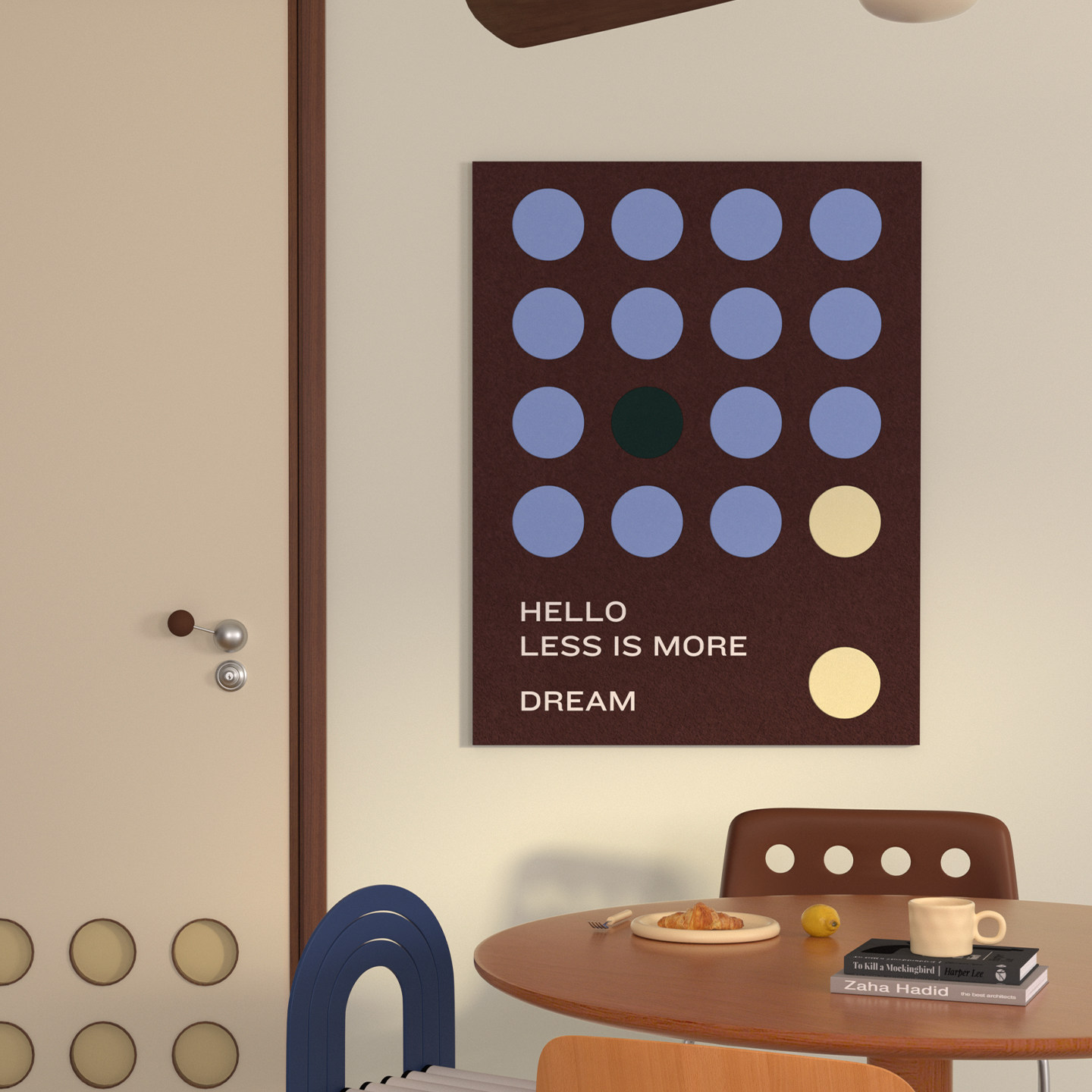 法式复古毛毡板照片墙客厅餐厅墙面装饰挂画不伤墙卧室壁画小众艺术感