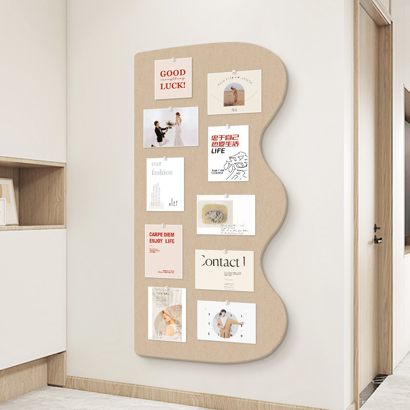 卧室玄关墙面装饰记事板相片公告栏愿景板主题墙上相册毛毡墙贴展示板