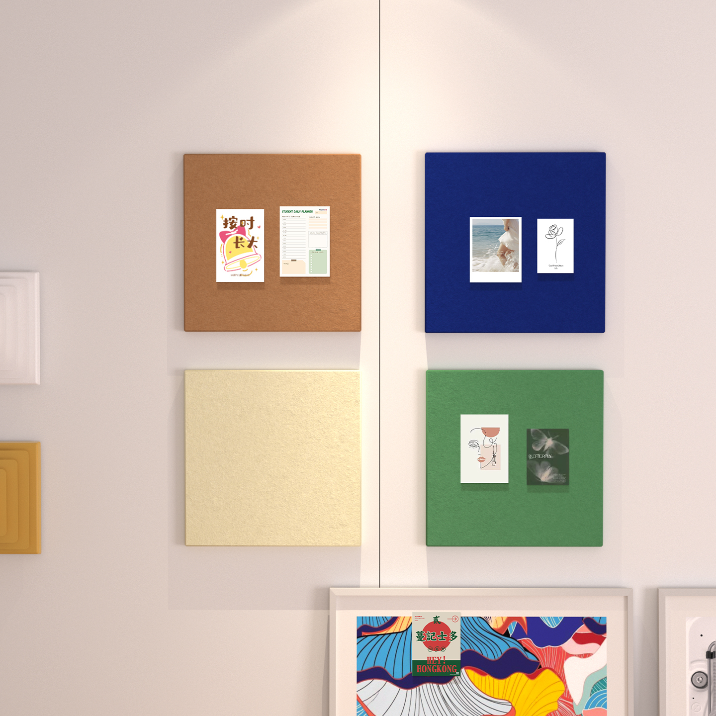 格里旺彩色毛毡板墙贴