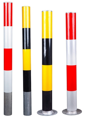 预埋式道口柱114mm钢管警示柱隔离桩铁立柱防撞柱固定防撞柱离柱