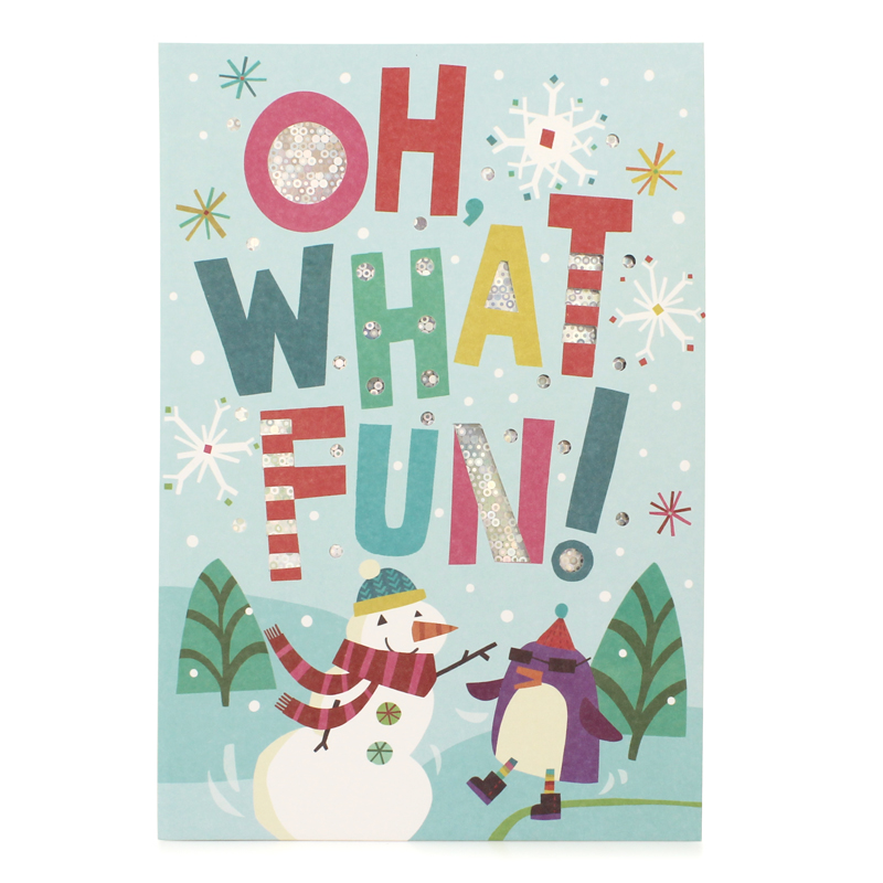 Hallmark贺曼贺卡 圣诞节祝福礼物卡片 雪人 19XMS7910