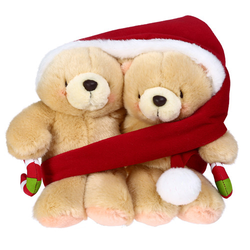 Hallmark贺曼 欧美原版毛绒玩偶4.5寸连体圣诞熊 圣诞公仔1对装16AFF4500
