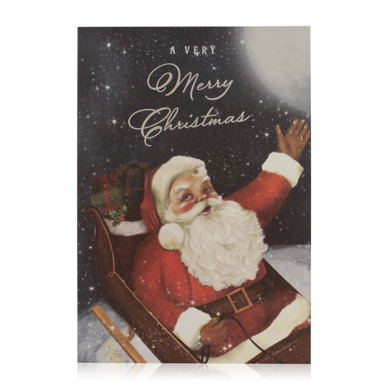 Hallmark贺曼贺卡 圣诞节祝福礼物卡片 经典圣诞老人 9XMS7901